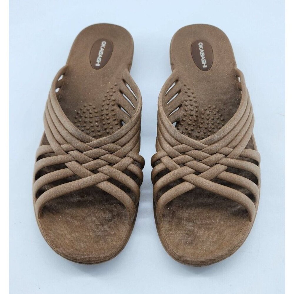 Okabashi Women's Venice Slip On‎ Arch Support Woven Strappy Sandals M (6.5-7.5)